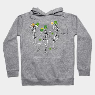 Dancing Skeleton Drinking Happy Patricks Day Hoodie